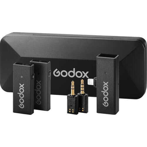 Godox MoveLink Mini LT 2-Person Wireless Microphone System for Cameras & iOS Devices (2.4 GHz, Classic Black)