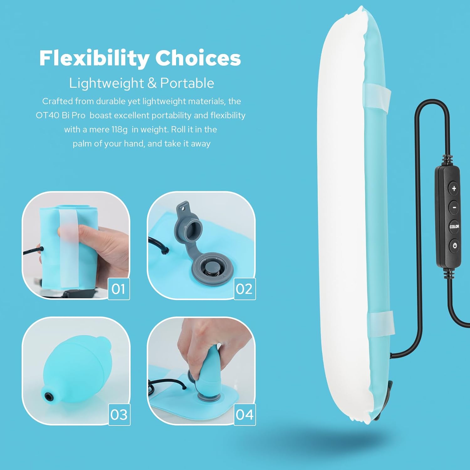 Zeniko OT40Bi Pro OT80Bi Pro Bi-Color Inflatable LED Tube Light