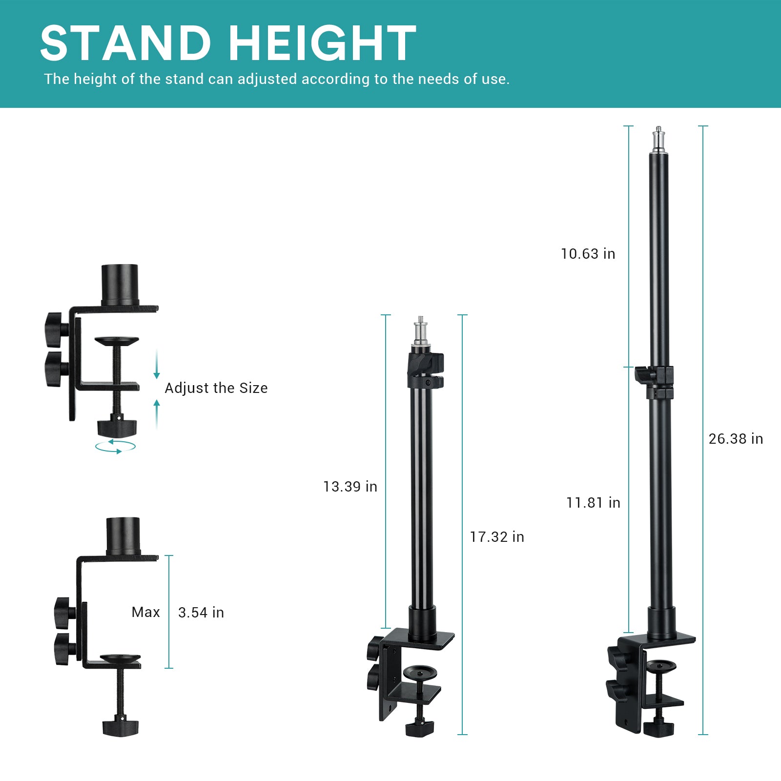 INSSTRO Tabletop Light Stand with Tripod Ball Head (2PCS) - INSSTRO
