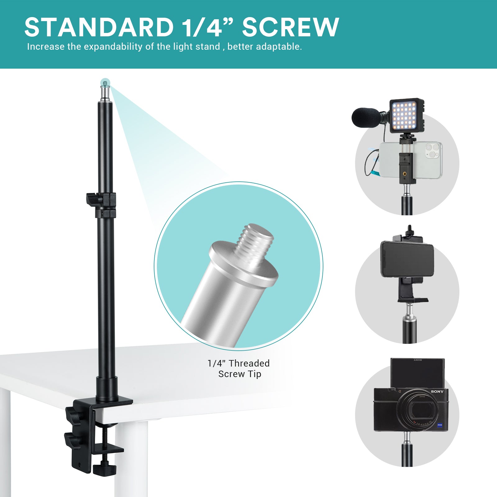 INSSTRO Tabletop Light Stand with Tripod Ball Head (2PCS) - INSSTRO