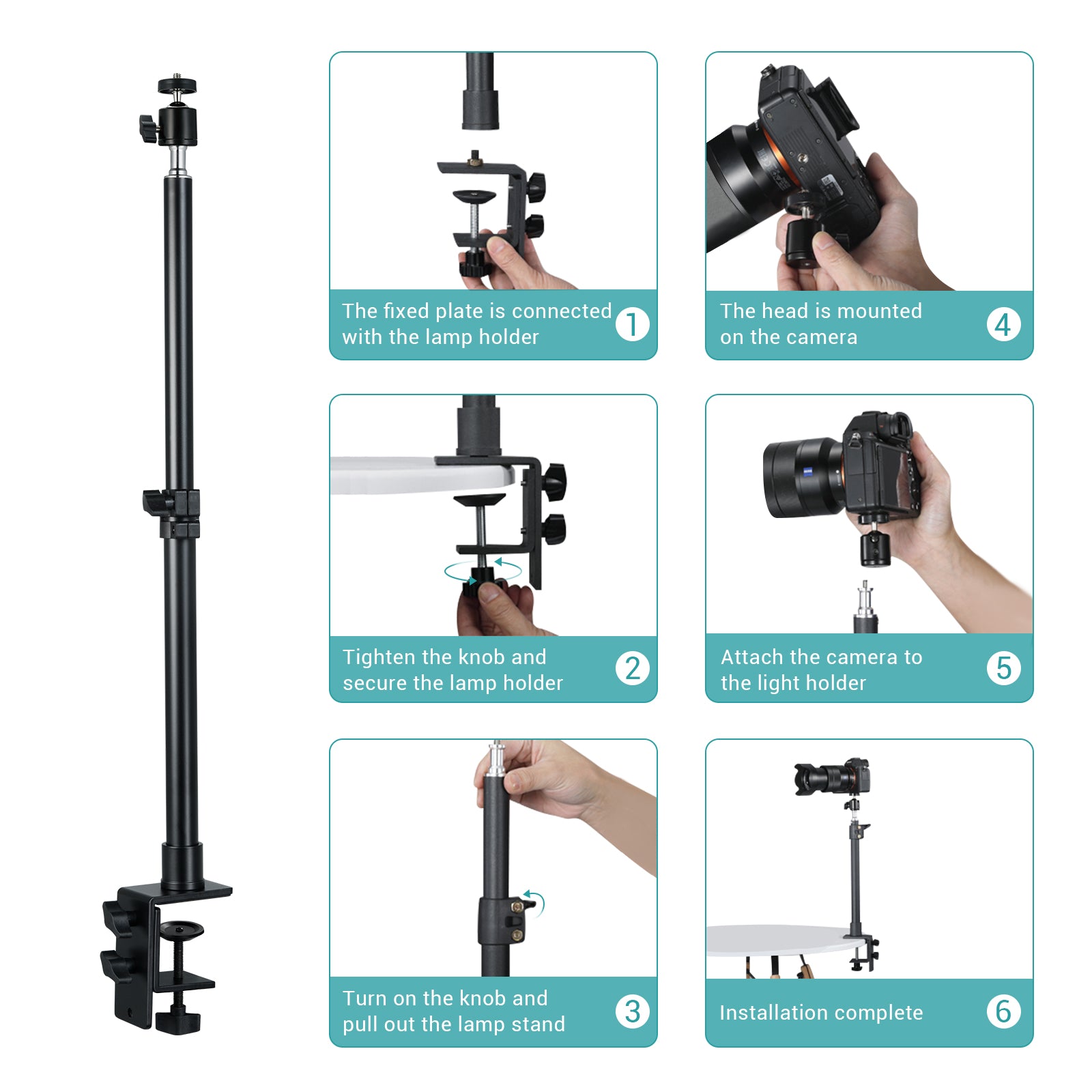 INSSTRO Tabletop Light Stand with Tripod Ball Head (2PCS) - INSSTRO