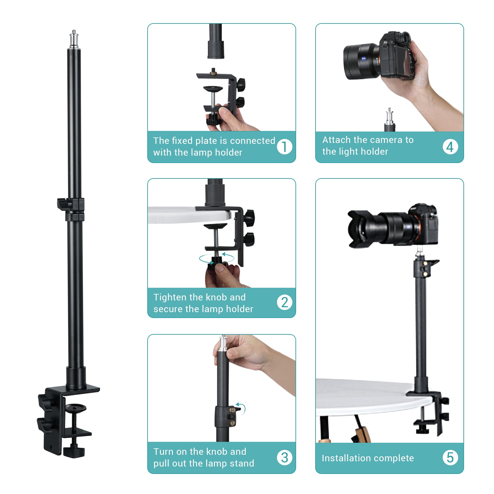 INSSTRO Tabletop Light Stand with Tripod Ball Head (2PCS) - INSSTRO