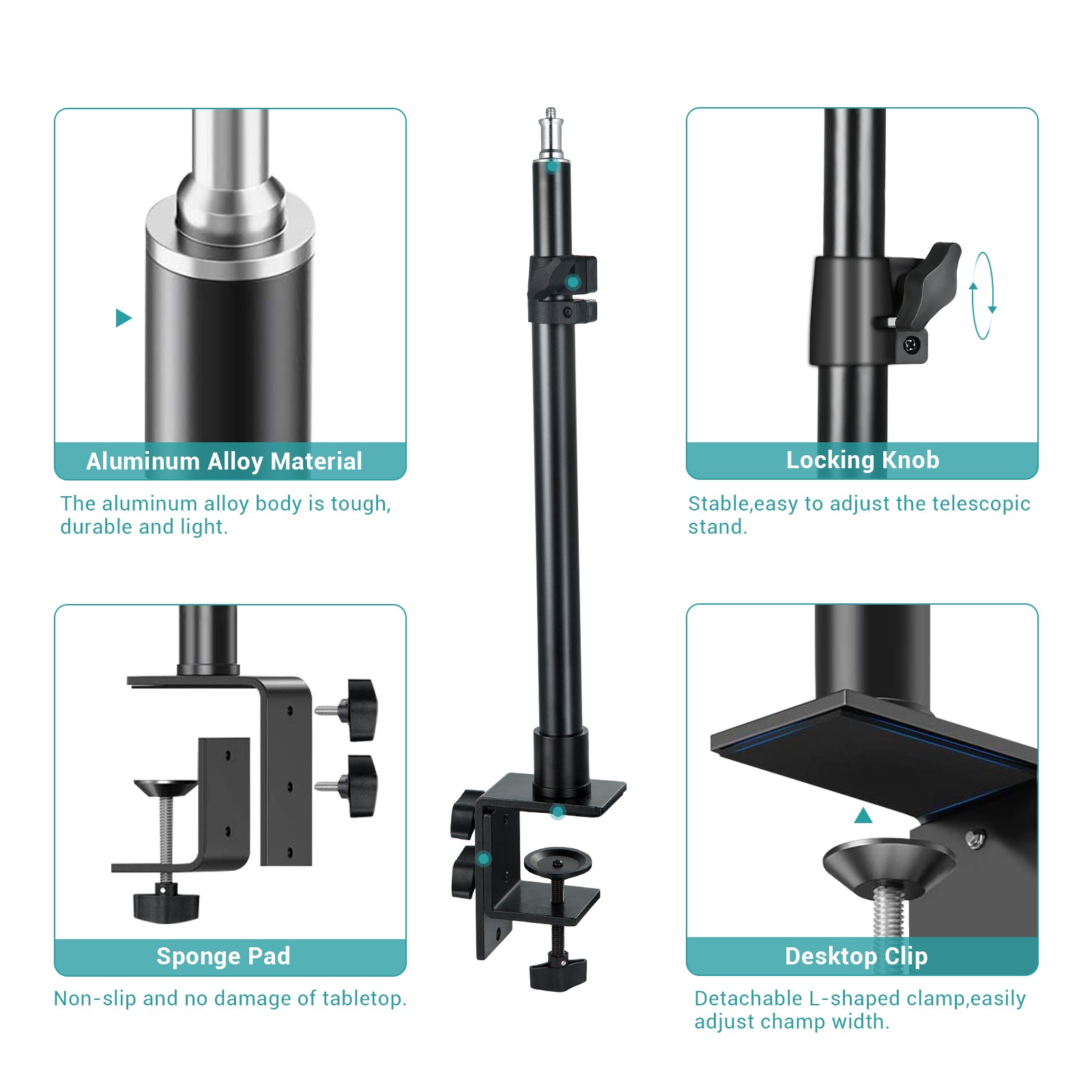 INSSTRO Tabletop Light Stand with Tripod Ball Head (2PCS) - INSSTRO