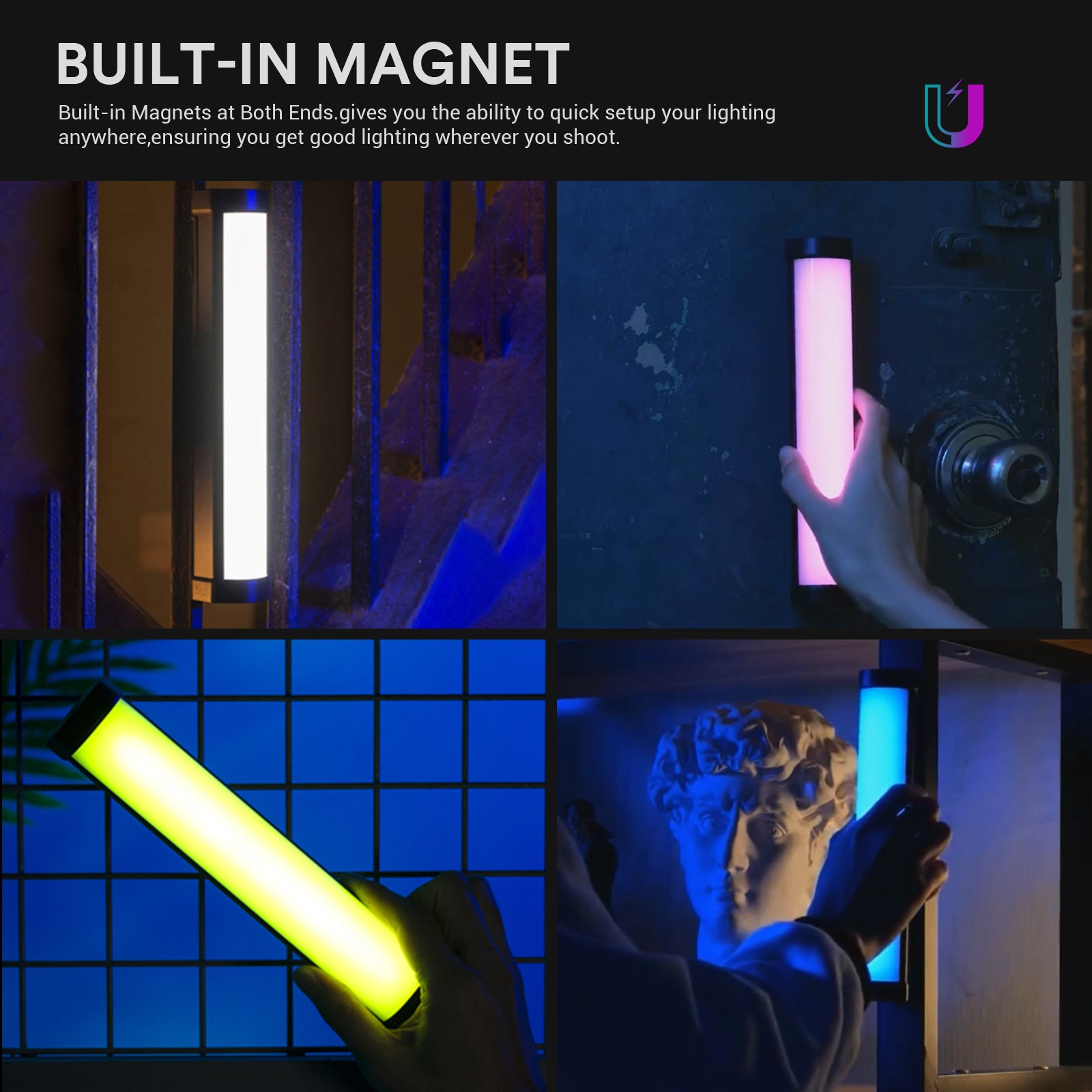 INSSTRO X6 Handheld RGB LED Video Light - INSSTRO