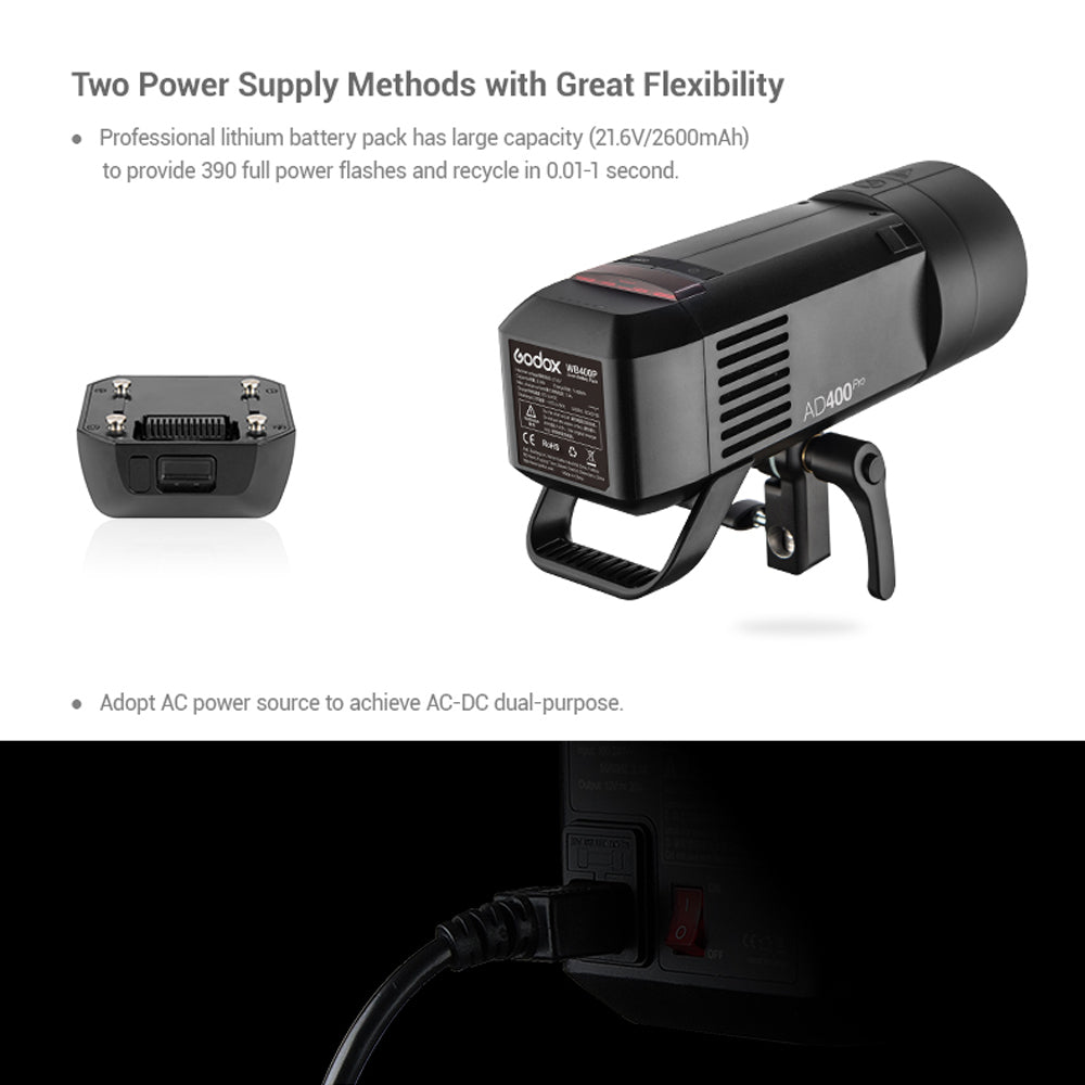 Godox AD400Pro 400W 2.4G Outdoor Flash Strobe - INSSTRO