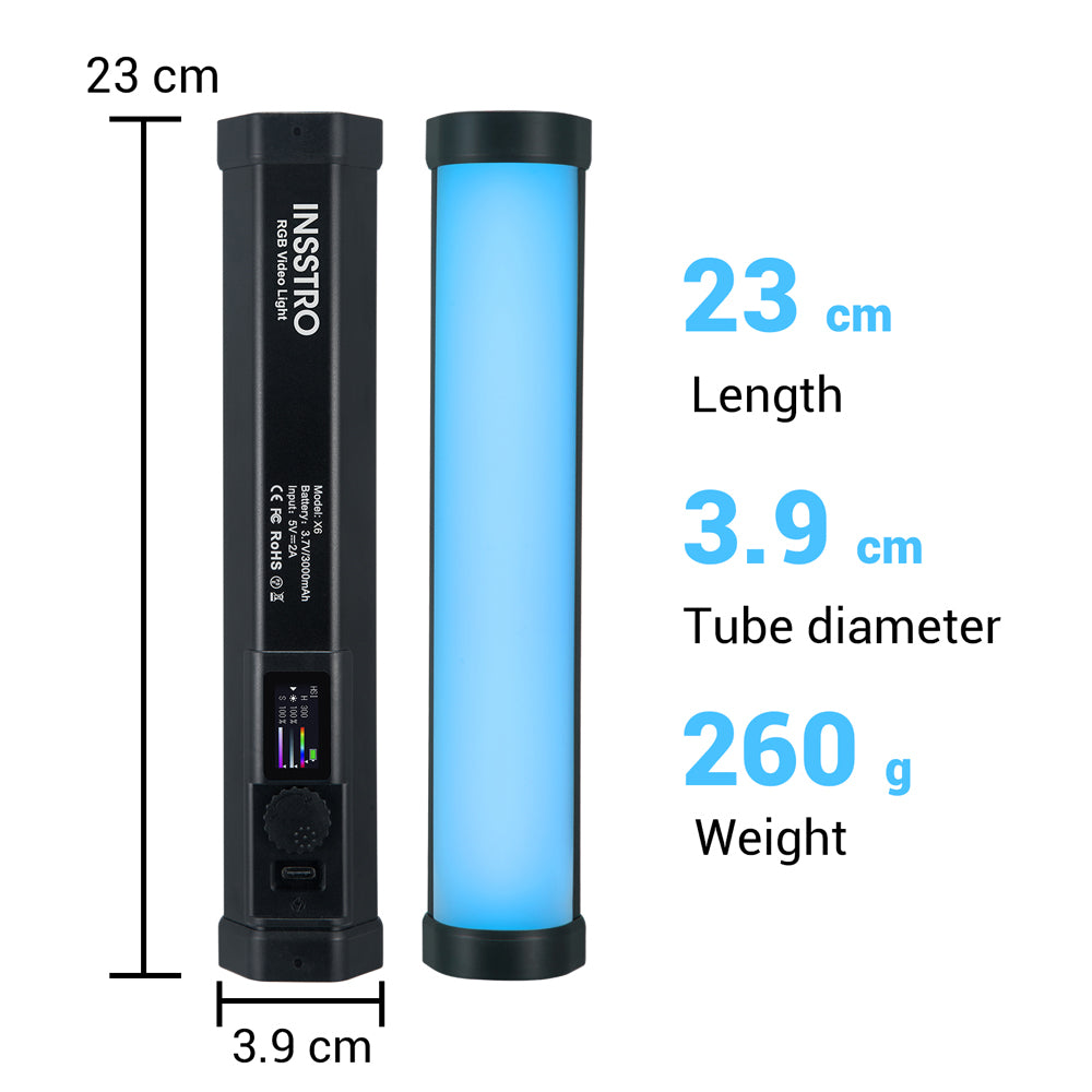 INSSTRO X6 Handheld RGB LED Video Light - INSSTRO