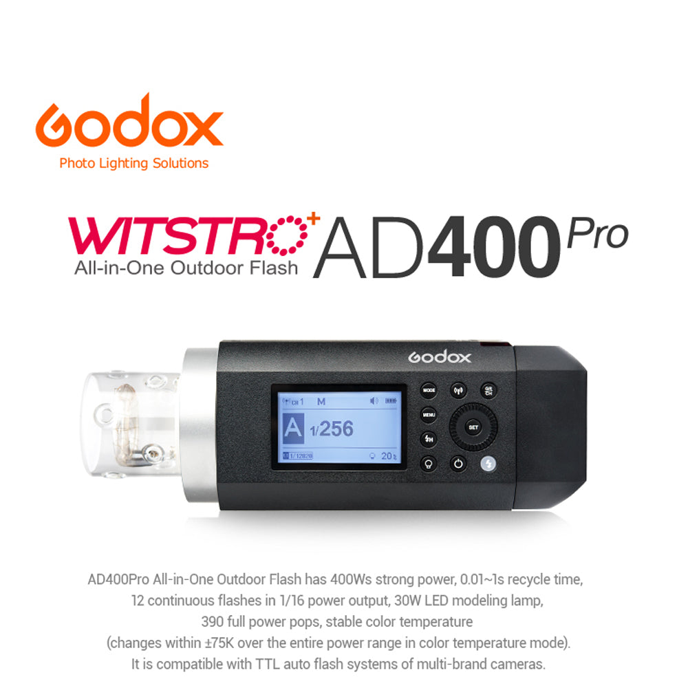 Godox AD400Pro 400W 2.4G Outdoor Flash Strobe - INSSTRO
